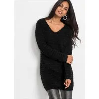 bonprix Longpullover aus flauschigem Material, bequeme Passform, femininer Stil