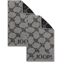 JOOP! Handtuch 2 Stück Joop! Gästetuch Cornflower 1721-77 platin 30x50, Walkfrottier (2-St), Baumwolle