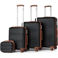KONO Kofferset 4-teiliges Reiseset, ABS-Hartschalenkoffer (XL/L/M) + Kosmetikkoffer, (4 tlg)
