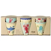 RICE A/S Kinderbecher Melamin Kinderbecher Set robust 6er Becherset farbenfrohes Design