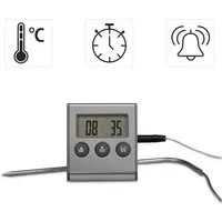 Xavax Bratenthermometer Digitales Bratenthermometer mit Timer, Fleischthermometer