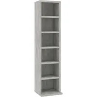 vidaXL CD-Regal, CD-Schrank Betongrau 21x20x88 cm Holzwerkstoff
