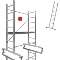 ALTEC Aluminium Fahrgerüst AluCombine 3.0, Alu Fahrgerüst mit 4 Laufrollen & Wandanker, maximale Arbeitshöhe 7 Meter