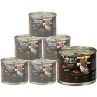 Dehner Wild Nature Hochmoor Adult Ente / Pute, 6 x 200 / 400g Dose Ente, Nassfutter für: Katze, Nassfutter für ausgewachsene Katzen, glutenfrei