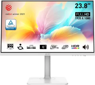 MSI Modern MD2412PWDE [238" 1920x1080 100Hz USB-C mit DisplayPort 1.2 HDMI 4ms Reaktionszeit] weiß