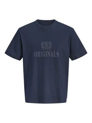 JACK&JONES - JORFREDERIKSBERG MONOGRAM TEE SS CN SN Sky Captain - Gr. - XL