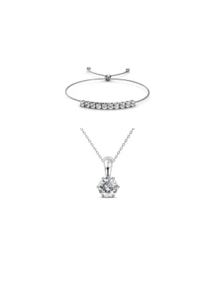 Kristall Mia Geburtsstein Set - Silber und Kristall