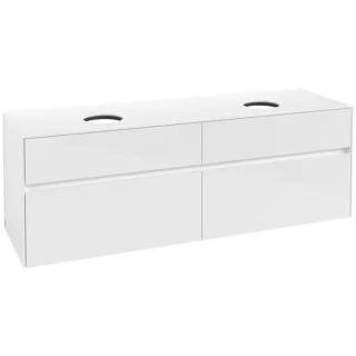 Villeroy und Boch Collaro Waschtischunterschrank C05200DH 160 x 54,8 x 50 cm, für 2 Waschtische, Glossy White