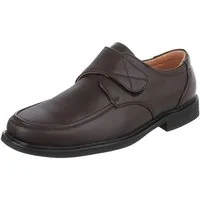 Coolwalk Herrenschuh Klettverschluss Leder-Optik Alltag Komfort Schnürschuh (91917786) Blockabsatz Halbschuhe in Braun