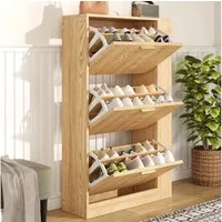 Yorbay Schuhschrank aus Holz mit offenen Fächern für Flur & Eingangsbereich