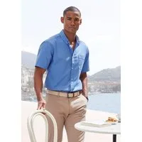 H.I.S Kurzarmhemd regular-fit mit Button-down-Kragen, reine Baumwolle