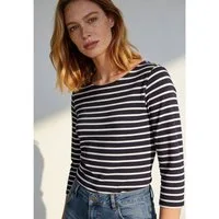 MORE&MORE 3/4-Arm-Shirt stretchiges 3/4 Arm, Streifenshirt