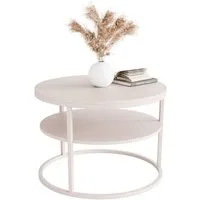 yourhouse24 Couchtisch Inez SLIM MATT, Kaschmir Matt, Ø 60 cm (Couchtisch Inez SLIM MATT), Matt Tischplatte