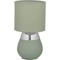 relaxdays Nachttischlampe Tischlampe mit Stoffschirm, Ein-/Ausschalter, ohne Leuchtmittel, grün