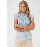 Saint Tropez Rüschenbluse LiljaSZ Crinkle SS Shirt Kunstfaser, Regular fit