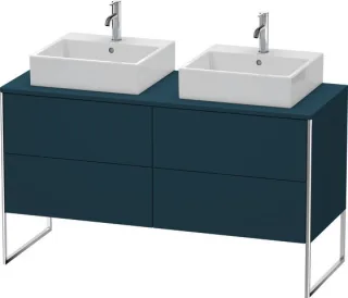 Duravit XSquare Konsolenwaschtischunterbau bodenstehend Nachtblau Seidenmatt 1400x548x778 mm - XS492 XS4926B9898