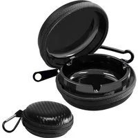 FOUORTUNATE-BEE Aschenbecher Taschenaschenbecher mit Schlüsselring – ideal für Reise & Camping, Tragbarer Aschenbecher mit Deckel für unterwegs und Outdoor