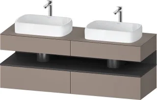 Duravit Qatego Konsolenwaschtischunterbau wandhängend Basalt Matt 1600x550x600 mm - QA4779049430010 QA4779049430010