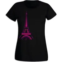 G-graphics T-Shirt Eiffelturm - Paris Slim-fit Damen T-Shirt aus unserer Pink-Purple-Collection