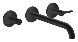 Hansgrohe 3-Loch Waschtischarmatur AXOR One Unterputz Wandm. 220mm Hebelgriff mattschwarz, 4816067 48160670