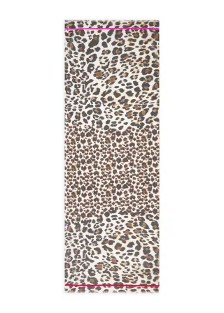 Leichter Schal aus Baumwolle mit Leomuster braun - Gr. - one size