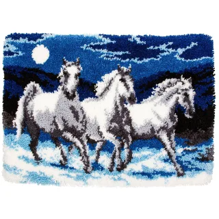 Knüpfteppich "3 Pferde", 50 x 74,5 cm