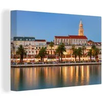 OneMillionCanvasses® Leinwandbild Beleuchtung für den Diokletianpalast in Kroatien, Fotodruck (1 St), Leinwand Bilder Klein, Wand Dekoration Aesthetic 30x20 cm
