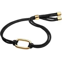 Pandora Charm-Armband 564680C01, Vergoldet, Textil, Damen, Schwarz