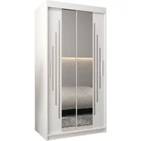 ABIKS MÖBEL Schwebetürenschrank YORK 1 Schlafzimmerschrank - mit Spiegel, Kleiderstange und Regalen