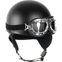 Mil-Tec Schutzhelm Retro Helm Halbschale mit Brille