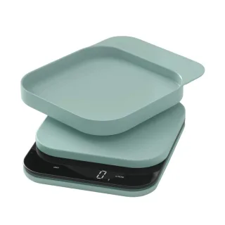 Küchenwaage mit digitaler LED-Anzeige aus Kunststoff in nordic green | Rosti. Präzise digitale Waage mit Wiegeschale für das Backen und Kochen.