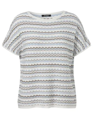 Frapp - Pullover Rundhals ohne Arm überschnittene Schulter taupe multicolor - Gr. - 46
