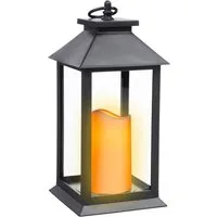 Spetebo Kerzenlaterne Laterne schwarz inklusive LED Kerze mit Flacker Effekt (Artikel, 1x Laterne mit 1x LED Kerze), Deko Leuchte mit Kerzenflackern Batterie betrieben