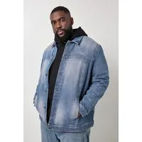 STHUGE Funktionsjacke Jeansjacke Vintage Look Knopfleiste bis 8 XL