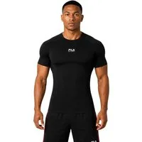 Smilodox T-Shirt Varallo Herren, Fila, Kompressionsshirt, Shaped Fit, Gym & Fitness Performance Material, Struktur-Einsätze, Rundhals, Stretch