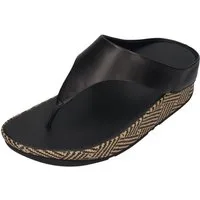 Fitflop LULU LUX GRAPHIC-WEAVE LEATHER TOE-POST SANDALS Zehentrenner Black