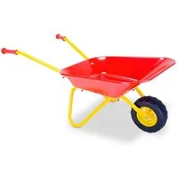 relaxdays Kinder-Gartenset Schubkarre für Kinder, rot