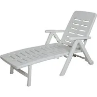 Ipae-Progarden Gartenliege Sonnenliege Weiß Garten Balkon Strandstuhl Sommer Wintergarten Sitzen