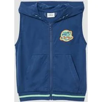 s.Oliver Funktionsweste Indoor-Weste Sweat-Weste mit Kapuze und Stickerei
