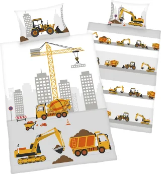 Baby Best Babybettwäsche "Baustelle" mit niedlichem Baustellen Motiv
