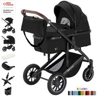 Daliya® Kombi-Kinderwagen FLEXI-PRO 2in1 Kinderwagen & Buggy, Reisekinderwagen, XXL Set, (10-tlg), modernes Design, Alu-Rahmen, Gummireifen, abnehmbare Gurte, UV 50+