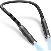 Sunicol LED Leselampe Hals Leselampe Buch, 3 Farben und 3 Helligkeitsstufen, Wiederaufladbar, Halslampe für Lesen Stricken Häkeln Nähen Campen Reparieren