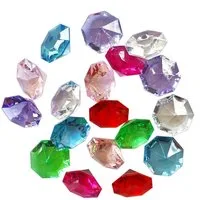 naninoa GmbH Streudeko Deco DIAMANTEN, Kunststoff, 32mm. 18 Stück. Farben GEMISCHT.