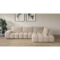 OTTO home Ecksofa AZITA L-Form, XXL 352 cm Designsofa in Bubble-Opitk, lose Rückenkissen, traumhafte Steppung