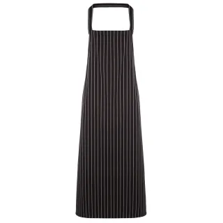 Premier Ladies/Womens Stripe Apron (Metzgerstil) (Schwarz/Grau)