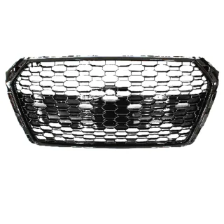 Kühlergrill Sportgrill Wabengrill Grill Schwarz Glanz für Audi A4 B9 8W ab 2015-2019