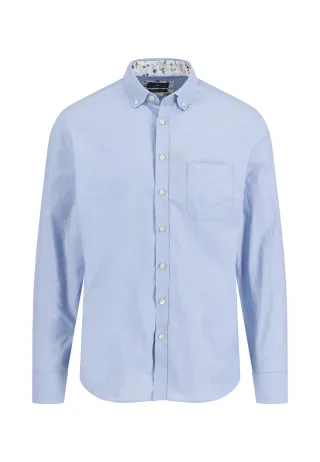 FYNCH-HATTON - Washed Oxford Solid, B.D., 1/1 crystal blue - Gr. - 3XL