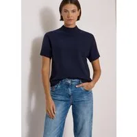 CECIL Kurzarmpullover mit Ripp-Details