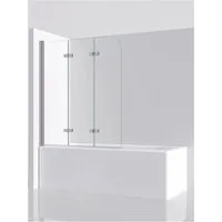 IMPTS Badewannenaufsatz Duschwand für Badewanne 3-teilig Badewannenaufsatz, Sicherheisglas, (Set), Faltwand Badewannenfaltwand Duschtrennwand