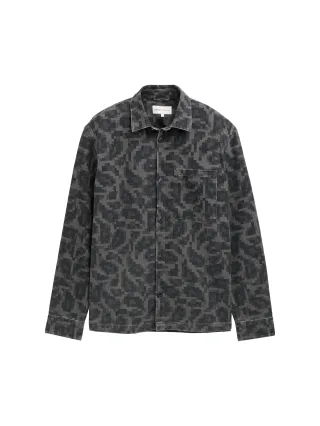Denim Tom Tailor - Overshirt mit Brusttasche night grey big pixel print - Gr. - S